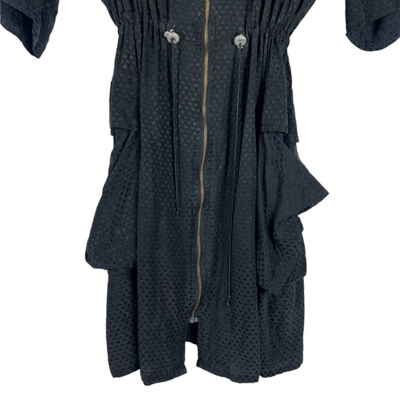 Baum und Pferdgarten 100% Silk Roll Tab Sleeve Mini Dress in Black Size 40 / 10 - Picture 3 of 12